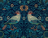 <a href="https://www.rawpixel.com/search/William%20Morris?sort=curated&amp;premium=free&amp;page=1">William Morris</a>&#39;s (1834-1896) Birds famous artwork. Original from The MET Museum. Digitally enhanced by rawpixel.