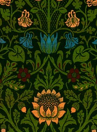 <a href="https://www.rawpixel.com/search/William%20Morris?sort=curated&amp;premium=free&amp;page=1">William Morris</a>&#39;s (1834-1896) Violet and Columbine famous pattern. Original from The MET Museum. Digitally enhanced by rawpixel.