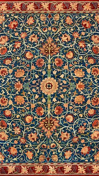 Vintage floral iPhone wallpaper, William Morris pattern. Remixed from public domain artwork.