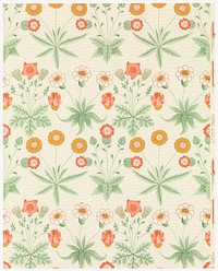 <a href="https://www.rawpixel.com/search/William%20Morris?sort=curated&amp;premium=free&amp;page=1">William Morris</a>&#39;s (1834-1896) Daisy famous pattern. Original from The MET Museum. Digitally enhanced by rawpixel.