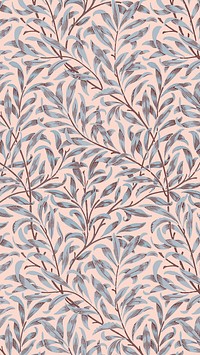 William Morris phone wallpaper, willow pattern. Remixed from public domain artwork.