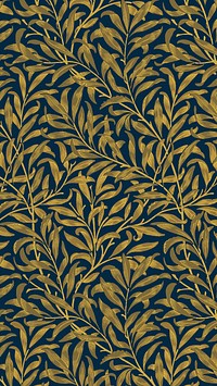 William Morris phone wallpaper, willow pattern. Remixed from public domain artwork.