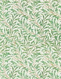 William Morris willow bough pattern background, vintage green, nature illustration psd