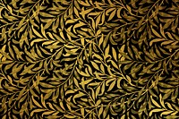Vintage golden vector leaf background remix from artwork by William Morris