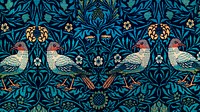 William Morris pattern desktop wallpaper, bird background