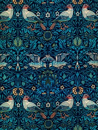 <a href="https://www.rawpixel.com/search/William%20Morris?sort=curated&amp;premium=free&amp;page=1">William Morris</a>&#39;s (1834-1896) Birds famous pattern. Original from The MET Museum. Digitally enhanced by rawpixel.
