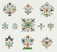 Vintage ornaments from the public domain, modified by rawpixel.