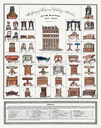 Vintage furniture poster (1833) published by Endicott & Swett. Original from The MET Museum. Digitally enhanced by rawpixel.