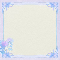 Pastel frame with blooming chrysanthemum design element