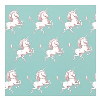 Vintage unicorn illustration seamless patterned wallpaper