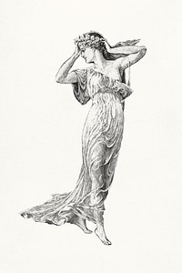 Venus Figure from The Mirror of Venus, or L&#39;Art et Vie (Art and Life) ca. 1890 by Walter Crane. Original from The MET Museum. Digitally enhanced by rawpixel.