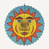 Sun with spiked aureole lantern design from Papierlaternen&ndash;Fabrik Riethm&uuml;ller maker&#39;s catalog (Paper Lantern Sun) (ca. 1880) published in Kirchheim unter Teck, Germany. Original from The MET Museum. Digitally enhanced by rawpixel.