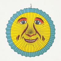 Smiling sun lantern design from Papierlaternen&ndash;Fabrik Riethm&uuml;ller maker&#39;s catalog (Paper Lantern Sun) (ca. 1880) published in Kirchheim unter Teck, Germany. Original from The MET Museum. Digitally enhanced by rawpixel.
