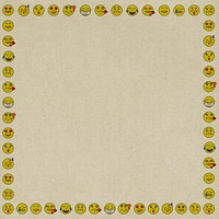 Vintage emoji frame design element