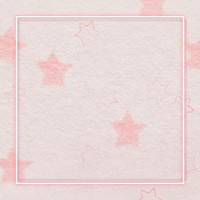 Pink neon frame on star background design element