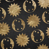 Gold celestial pattern design element