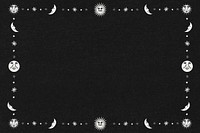 Celestial frame on black background design element