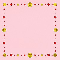 Vintage love emoji frame design element