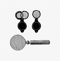 Vintage European style magnifying set illustration. Original from the British Library. Digitally enhanced by rawpixel.