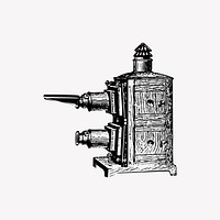 Vintage magic lantern engraving vector