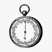 Vintage aneroid barometer engraving vector