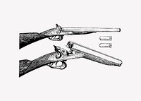 Vintage gun engraving vector