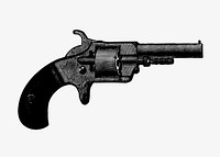 Drawing of a vintage revolver