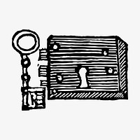 Lock and key illustration vector