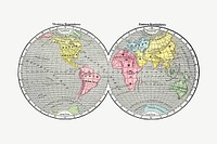 World map from A System of Geography, for the use of Schools (1860) published by Sidney Edwards Morse. Original from the British Library. Digitally enhanced by rawpixel.