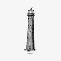 Vintage lighthouse illustration vector