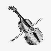Vintage violin illustration vector