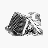 Explorer in a tent illustration vector