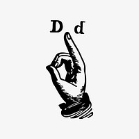 Sign language for letter D illustration vector