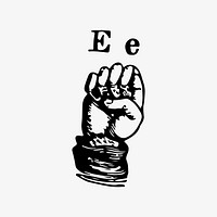 Sign language for letter E illustration vector