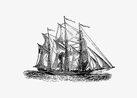 Steamboat illustration vector