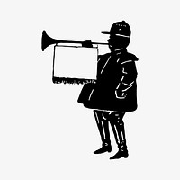 Man with trumpet silhouette illustration vector