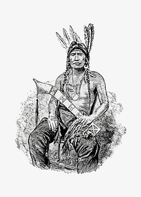 Native American man illustration vector