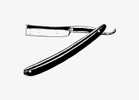 Vintage shaving knife illustration vector