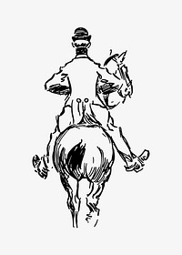 Man on a horseback illustration vector