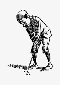 Vintage golfer illustration vector