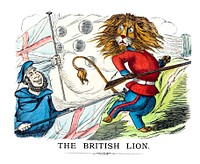 The British lion from Un-Natural History Not Taught In Bored Schools, etc published by <a href="https://www.rawpixel.com/search/Simpkin%2C%20Marshall%20%26%20Co?sort=curated&amp;page=1">Simpkin, Marshall &amp; Co</a>. (1883). Original from the British Library. Digitally enhanced by rawpixel.