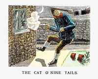 Cat o&#39;nine tails illustration vector