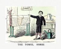 The towel horse from Un-Natural History Not Taught In Bored Schools, etc published by Simpkin, Marshall & Co. (1883). Original from the British Library. Digitally enhanced by rawpixel.
