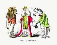 Drawing of the unicorn and other caricatures