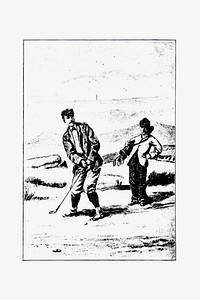Vintage golfer from Won at the Last Hole. A Golfing Romance, Etc published by <a href="https://www.rawpixel.com/search/Cassell%20%26%20Co?sort=curated&amp;page=1">Cassell &amp; Co</a>. (1893). Original from the British Library. Digitally enhanced by rawpixel.