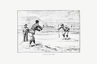 Drawing of golfers