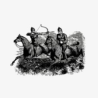 Vintage warriors illustration vector