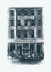 Vintage building facade illustration vector