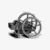 Vintage wheel and pulley layout illustration vector