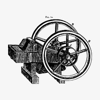 Vintage wheel and pulley layout illustration vector